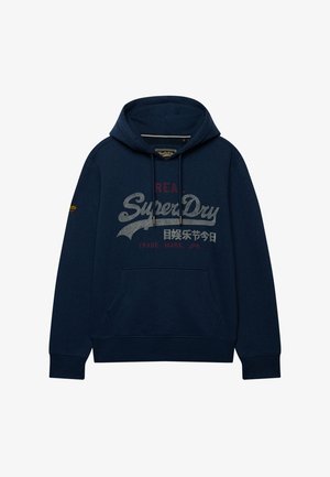 Superdry & Co, SUPERDRY VINTAGE LOGO HERITAGE RELAXED HOODIE.. - Hættetrøje - deep sea blue marl