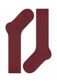 Burgunderfarbene Baumwollsocken mit glatter Textur, verstärkter Spitze und Bündchen sowie einem klassischen Design, das sich für den täglichen Gebrauch eignet.