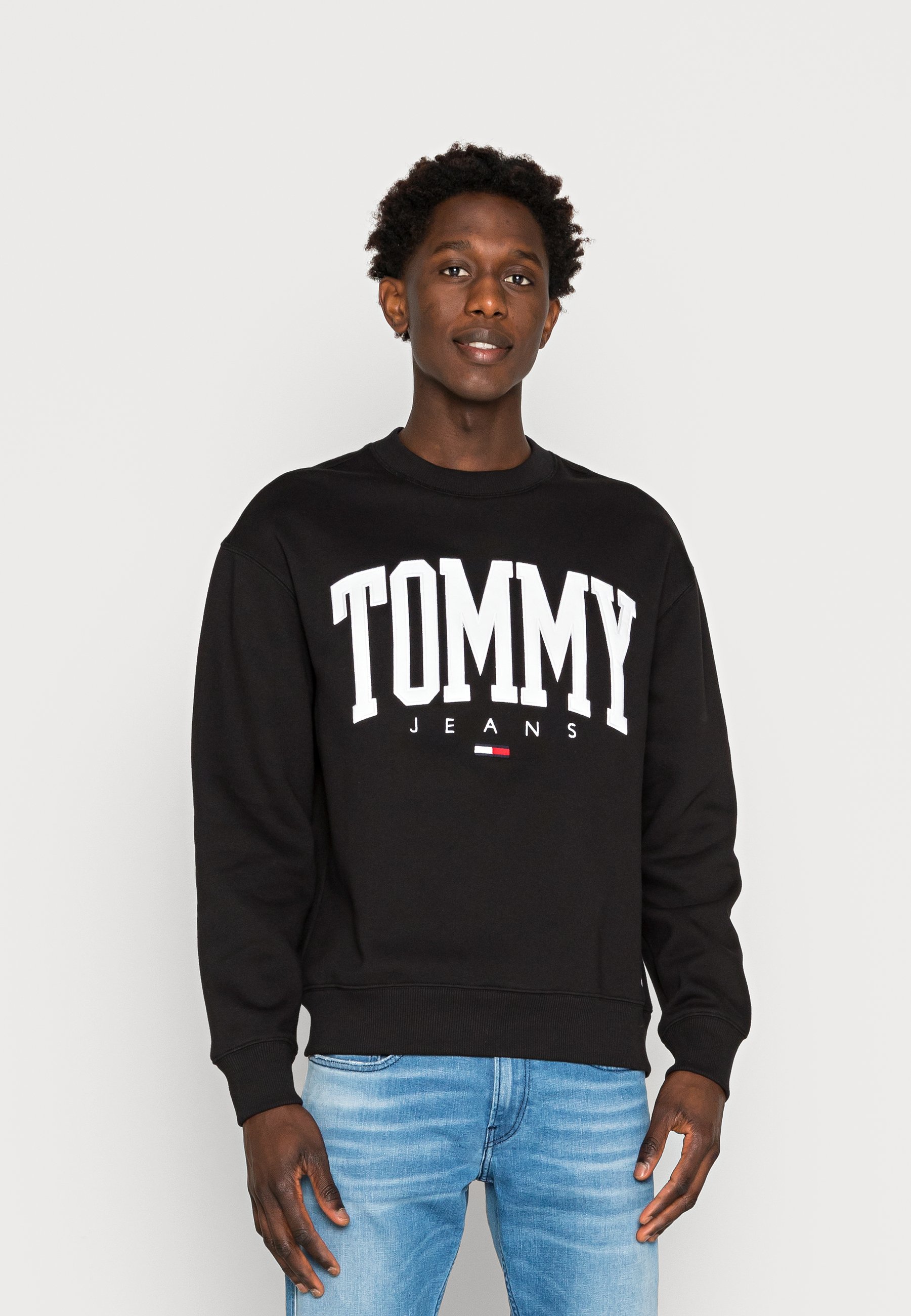 Tommy Jeans Collegiate Crew Unisex Sweatshirt, Size: Small, Black