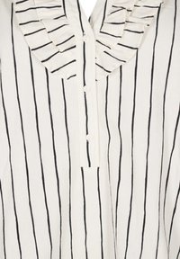 Zizzi Bluse - eggnog black stripe