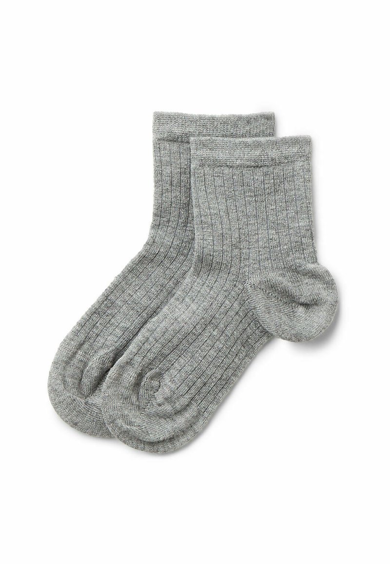 Šedé žebrované ponožky s měkkou texturou, s vyztuženou špičkou a patou pro zvýšenou odolnost. Design do poloviny lýtek.