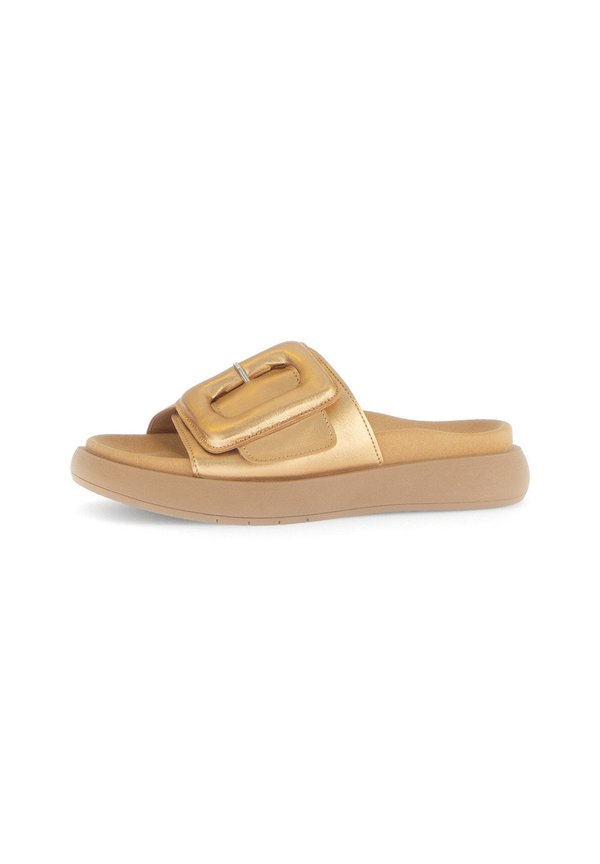 Pantolette flach - gold