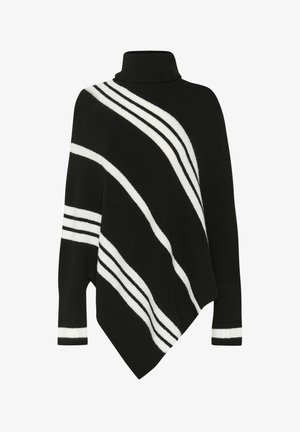 Cream KUMA TURTELNECK PONCHO - Ogrinjalo - black