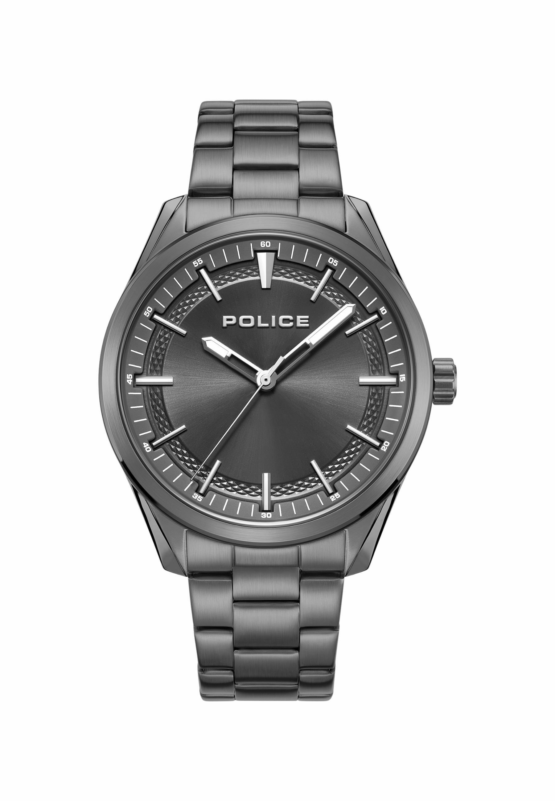 Police Acciaio Inox Uomo Orologio Analogico Bracciale Grigio Mensor