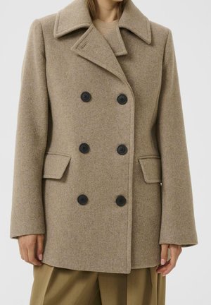 Halflange jas - sand