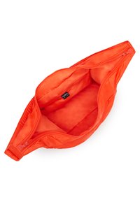 Borsa imbottita arancione con chiusura a zip, dotata di un interno liscio e di una piccola tasca con zip. Accentata da un'etichetta di tessuto all'interno.