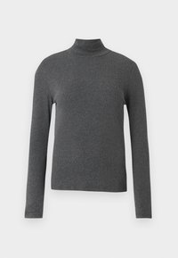 BRUSHED T NECK - Pikkade varrukatega topp - dark heather grey