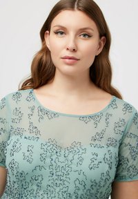 Ulla Popken Festklänning - gris turquoise