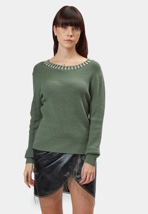 FAKE PEARLS CREW-NECK - Maglione - sage