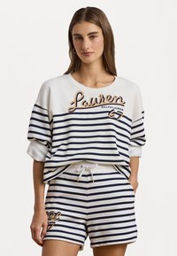 Lauren Ralph Lauren - STRIPED FRENCH TERRY CROPPED SWEATSHIRT - Jumper - white/refined navy Thumbnail Image 1