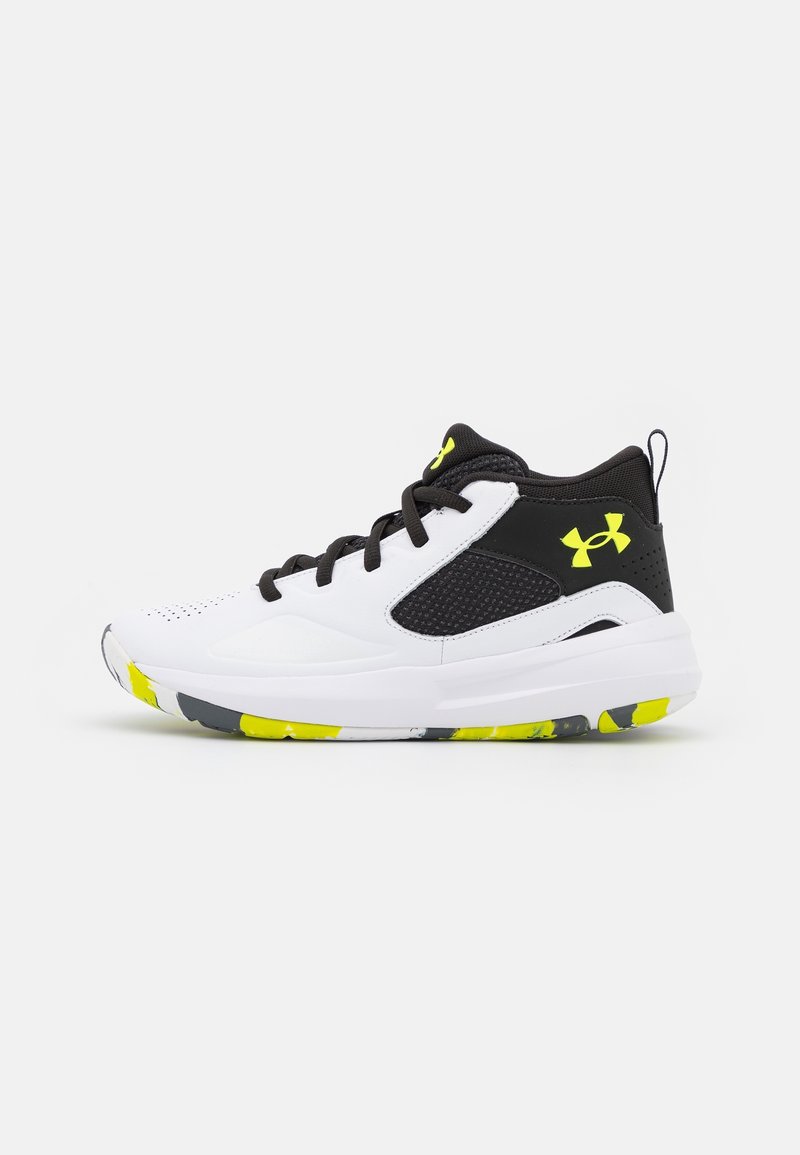 Under Armour LOCKDOWN 5 UNISEX - Koripallokengät - white/black/yellow