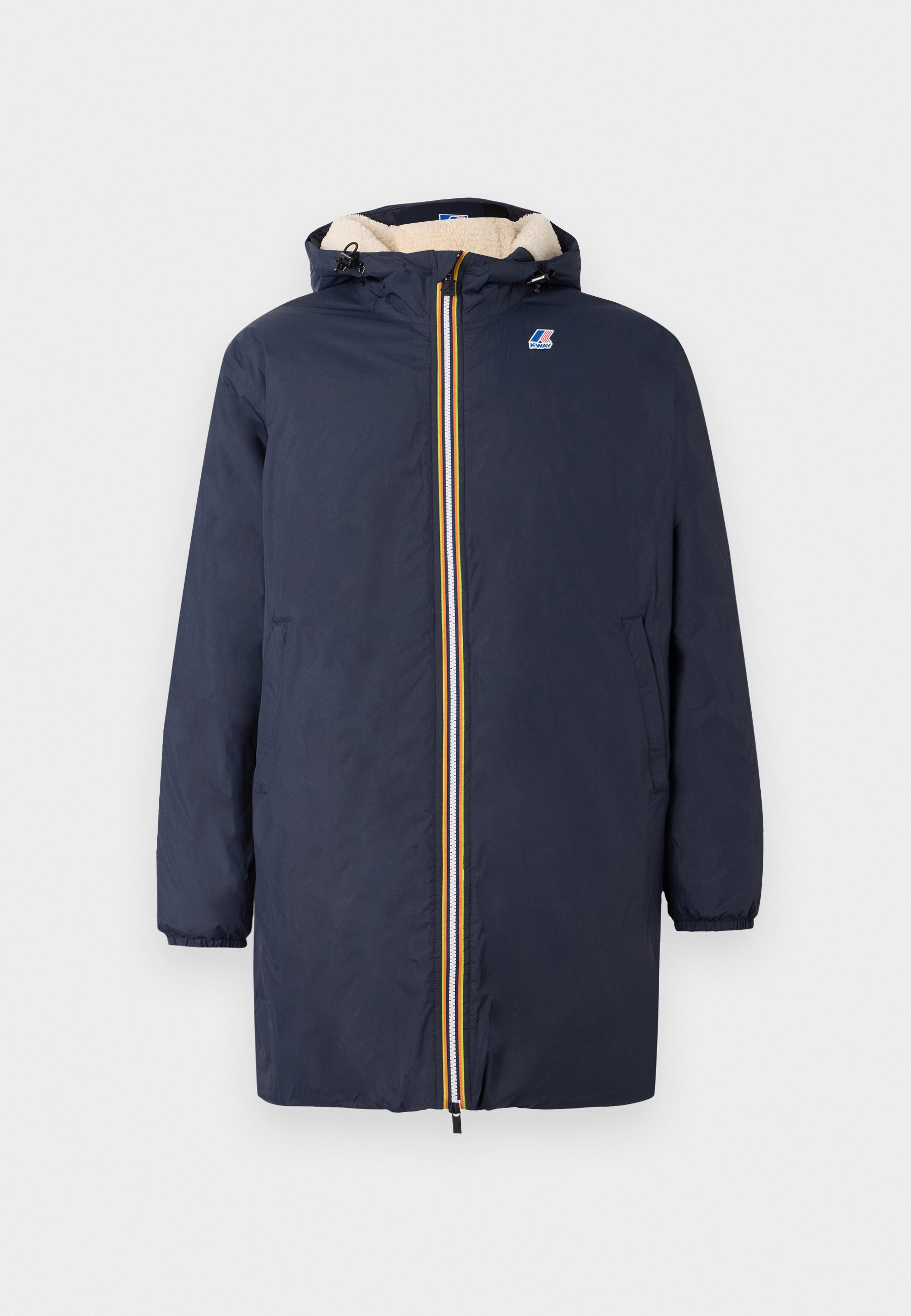 Manteau Long Imperméable Homme K-Way Le Vrai 3.0 Eiffel Orsetto - Bleu, Coupe-Vent, Rembourré, Capuche - 2