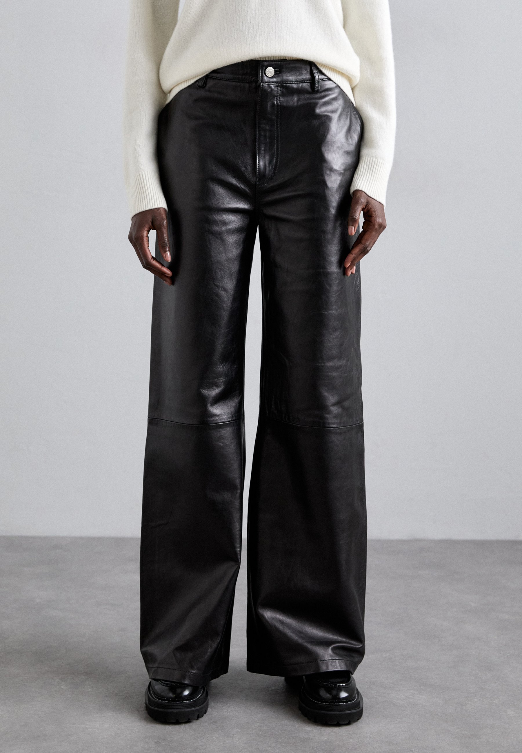 Cintura Da Uomo Per Jeans Cintura In Vera Pelle Nera Con Fibbia Di Montone Cintura Larga E Spessa Da Uomo Per Pantaloni Con Fibbia In Argento 4,0 Cm - Italia - Foto 12