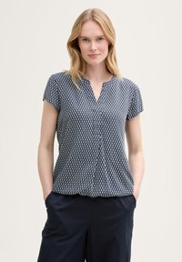 TOM TAILOR T-shirt con stampa - printed blue white minimal