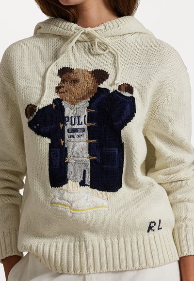 Polo Ralph Lauren POLO BEAR HOODED SWEATER - Hoodie - parchment cream