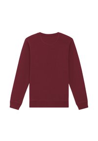 Bordeaux sweatshirt met ronde hals en lange mouwen, met ribgebreide manchetten en onderrand, gemaakt van een zachte katoenmix, met een gladde textuur.