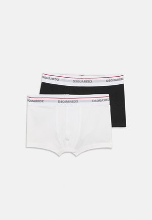 Svarta och vita kalsonger i boxermodell med en snug passform, tillverkade av bomull. Har elastiska midjeband med kontrasterande DSQUARED2-logotyp.