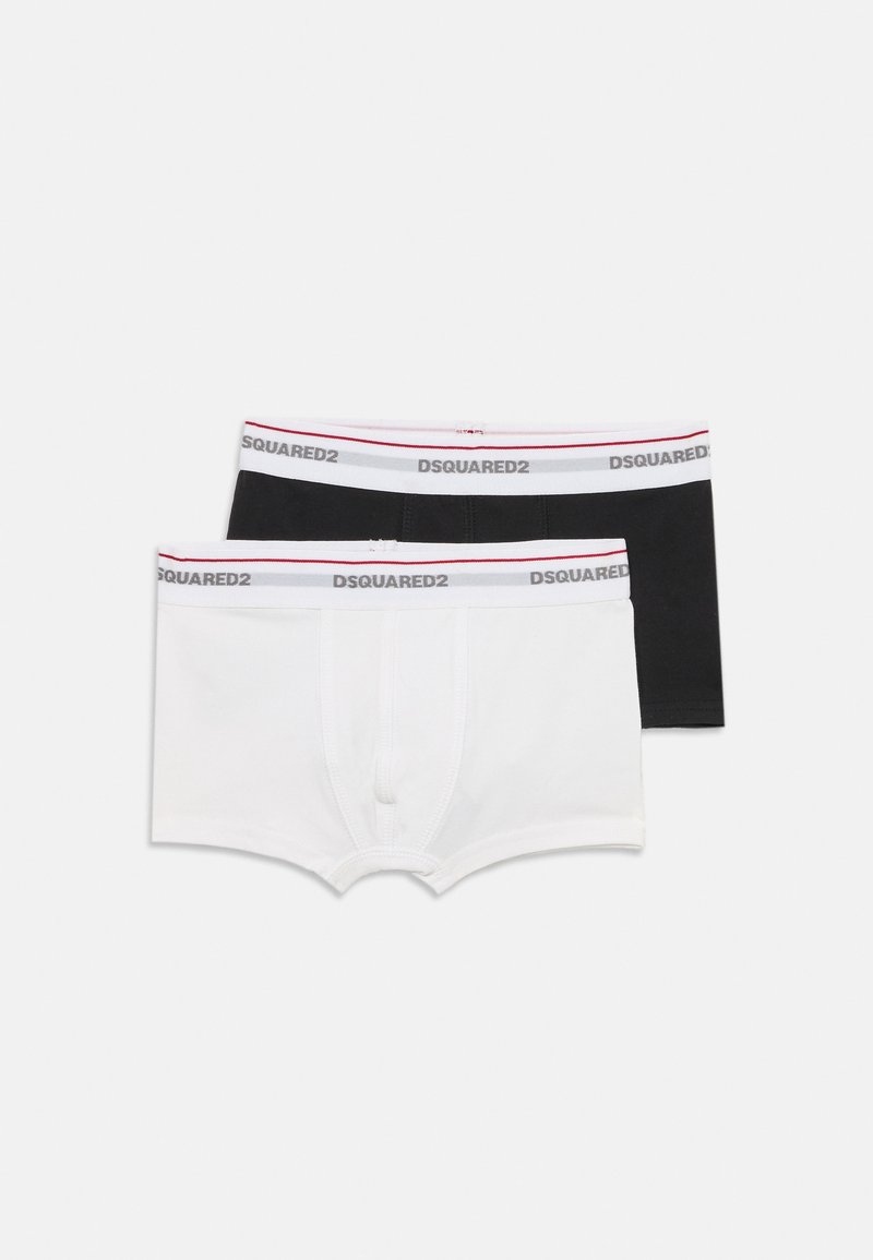 Boxers en noir et blanc avec une coupe ajustée, en coton. Présentent des ceintures élastiques avec un logo DSQUARED2 contrastant.