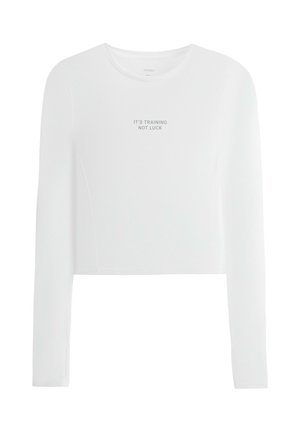 OYSHO, LONG-SLEEVED TECHNICAL T-SHIRT WITH TEXT - Langarmshirt - white