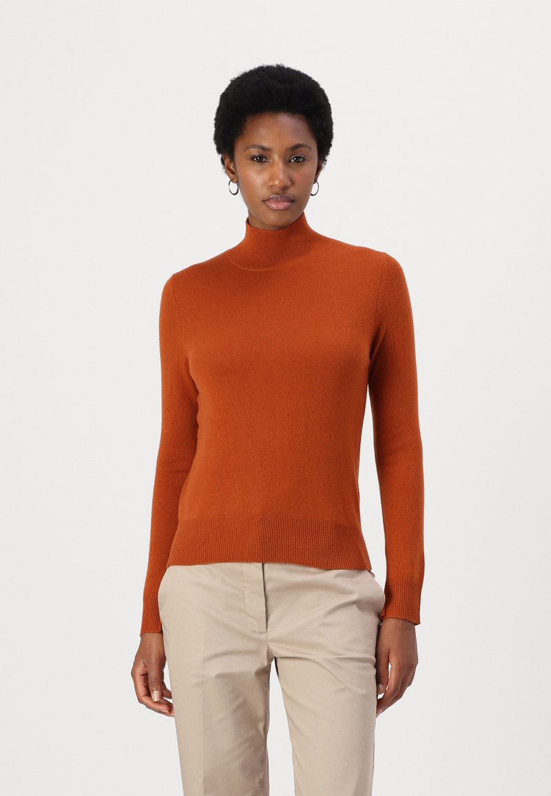 pure cashmere SIMPLE HIGH NECK SWEATER - Pulover - heather orange