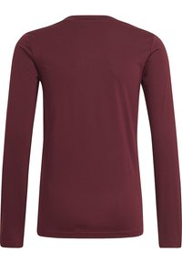 Langarmhemd in Burgunderrot, aus glattem Stoff, mit rundem Halsausschnitt, figurbetonter Passform und ohne sichtbare Logos oder Muster.