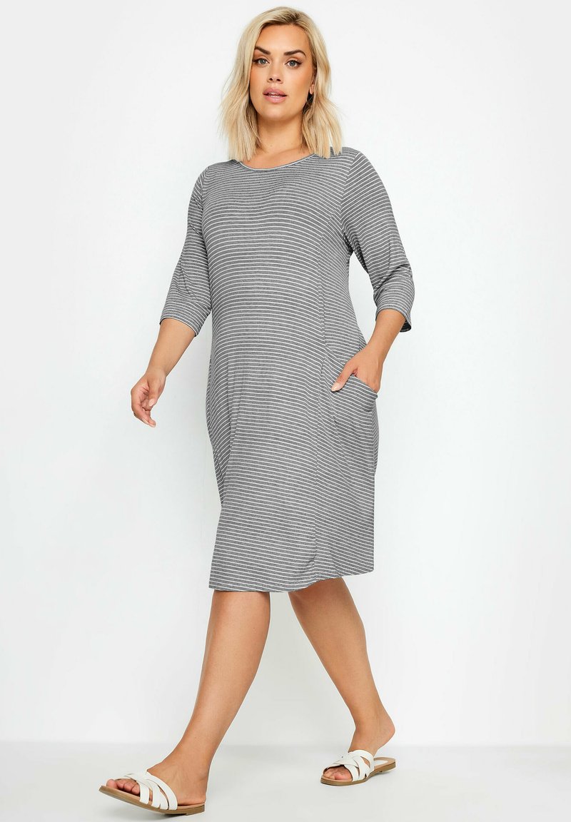 Yours Clothing STRIPE - Vardagsklänning - dark blue