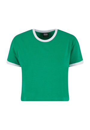 Urban Classics CONTRAST RETRO - Navadna majica - froggreen white