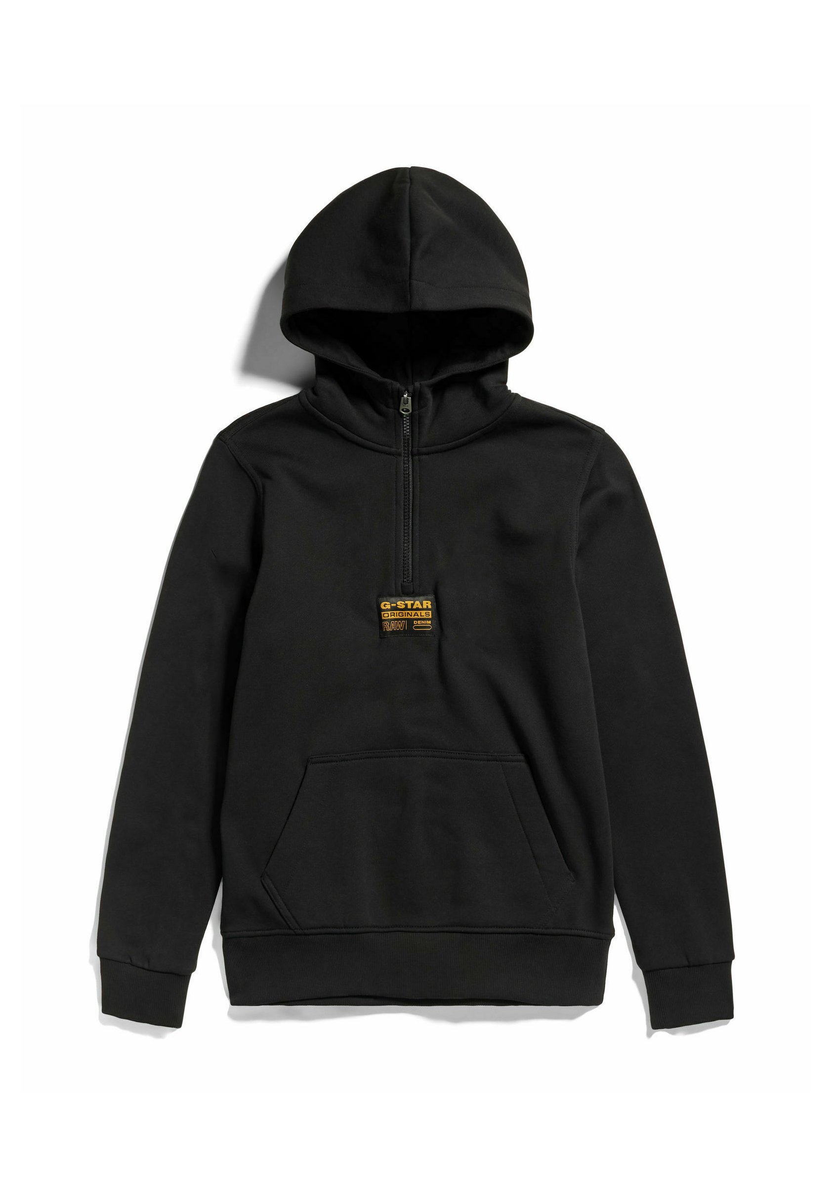 G-STAR HOODED HALF ZIP REGULAR Felpa con cappuccio dk black