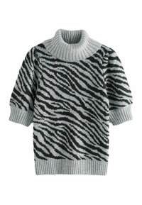 Next REGULAR FIT - ROLL NECK SHORT SLEEVE ZEBRA  - Trükipildiga T-särk - black white