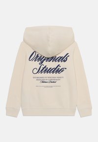 Jack & Jones Junior JORNORREBRO TYPO BACK - Mikina s kapucňou - antique white