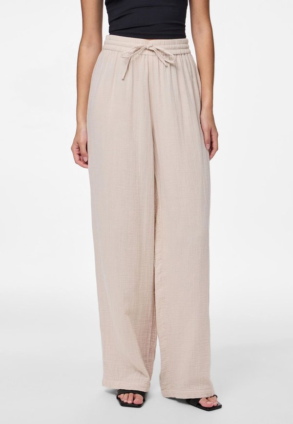 PCSASTINA WIDE  - Trousers - silver gray