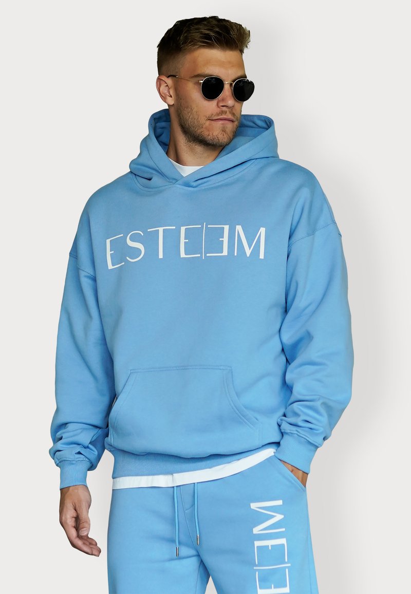 ESTEEM LETTERING OVERSIZED - Kapuzenpullover - azure