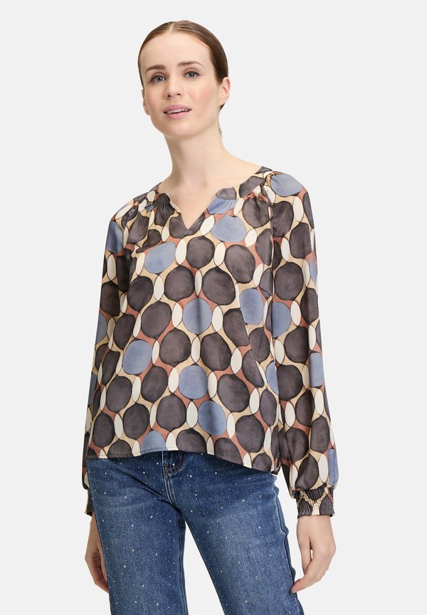 CASUAL- MIT MUSTER - Bluse - braun blau