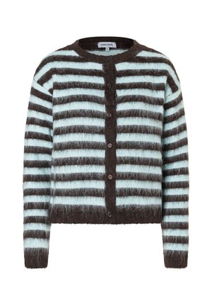 KURZE FLAUSCH - Strickjacke - braun türkis