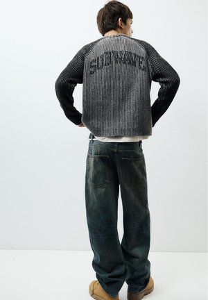 PULL&BEAR, RIBBED RAGLAN SLEEVE JUMPER - JUMPER - Pullover - dark grey