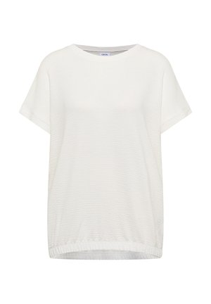 Cecil, T-SHIRT WITH ROUND NECK AND TEXTURE - T-Shirt basic - vanilla white