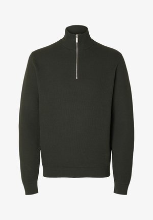 Selected, SLMDANE HALF ZIP - Maglione - deep forest