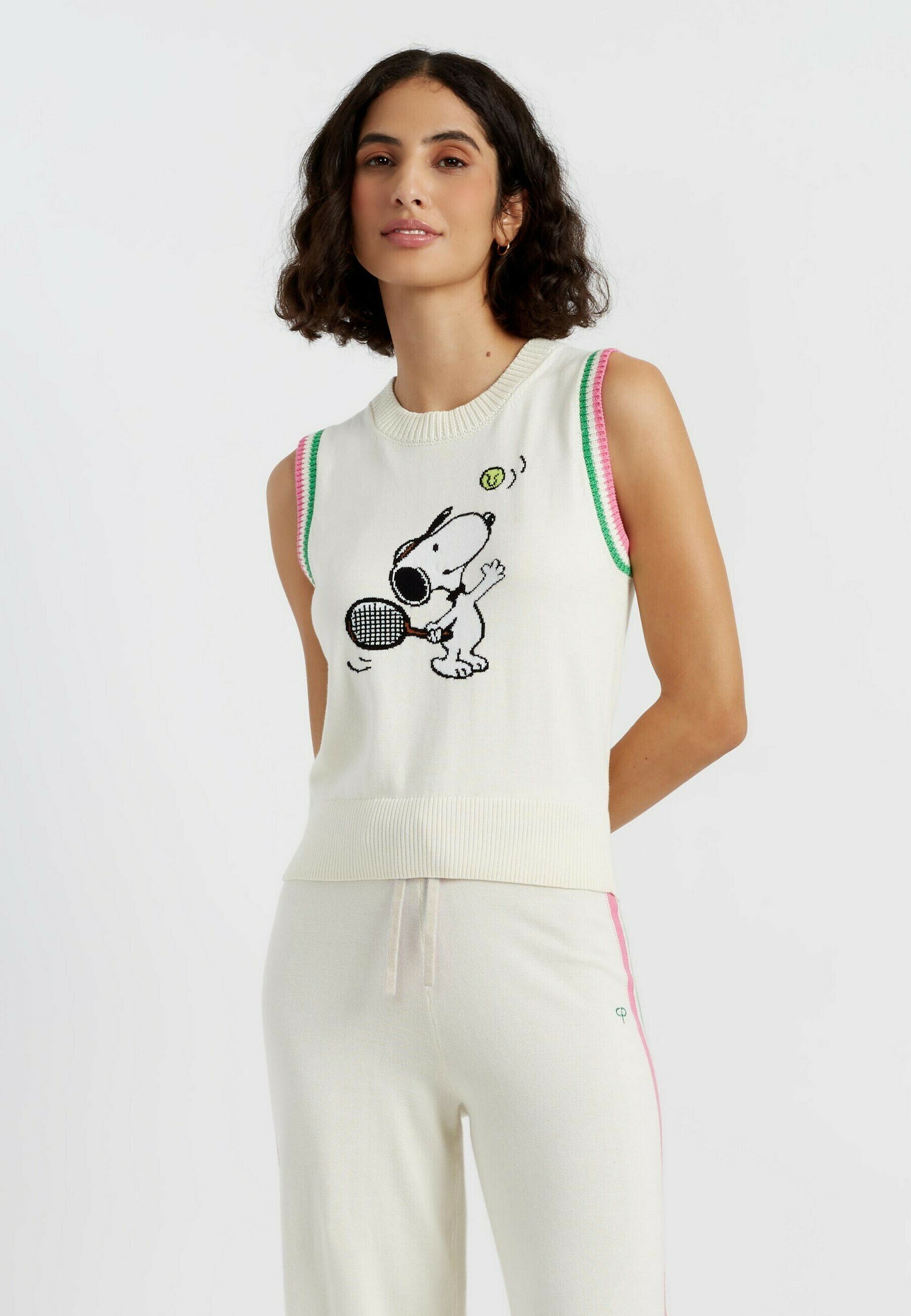 売れ筋商品|||チンティアンドパーカー カットソー トップス レディース Women's Cotton Peanuts Racquet Club Tank Cream CHINTI & PARKER PEANUTS RACQUET CLUB TANK - Top - cream
