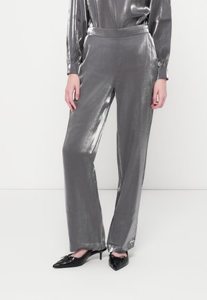 VIESSA SHIMMER WIDE PANT - Džinsi ar platām starām - silver-coloured