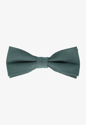 Texturiertes, dunkelblaues Fliegenband mit zentralem Knoten. Verfügt über ein klassisches symmetrisches Design und weichen Stoff. Eignet sich für formelle Anlässe.