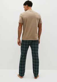 Next SET STANDARD - Pyjama set - stone natural navy blue green check
