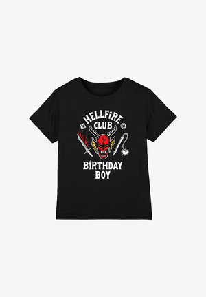 NETFLIX, STRANGER THINGS HELLFIRE BIRTHDAY BOY INVERTED - Print T-shirt - black