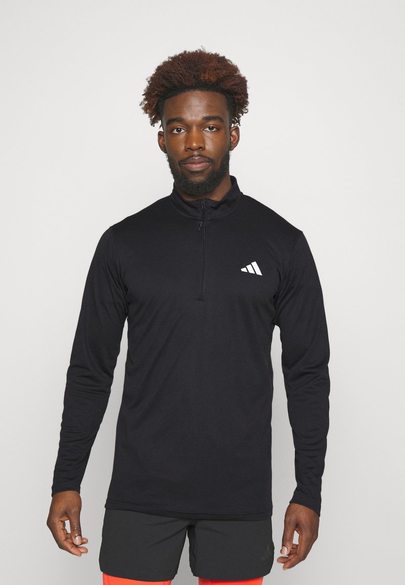 adidas Performance - TRAIN ESSENTIALS SEASONAL TRAINING QUARTER ZIP - Langærmet T-shirt - black white, Forstør