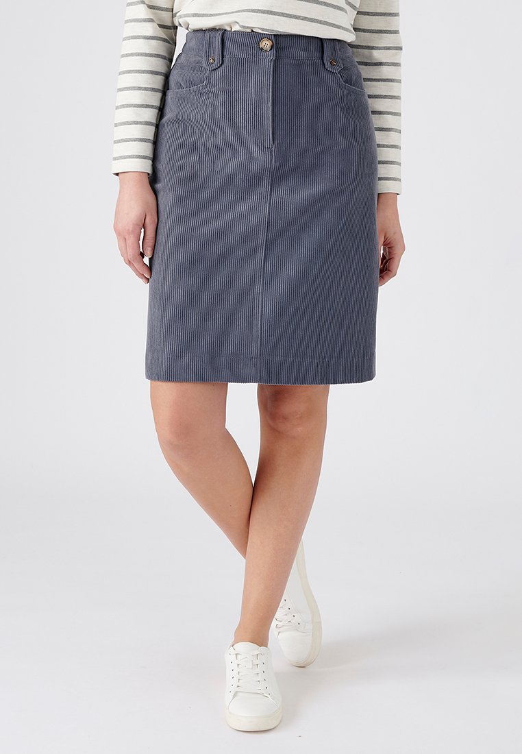 Damart A-lijn rok blauwgrijs Damart A-lijn rok blauwgrijs