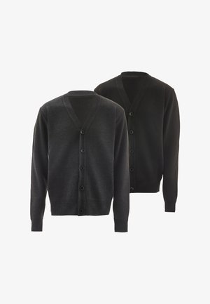 Mo, 2-PACK - Strickjacke - dunkelgrau melange schwarz