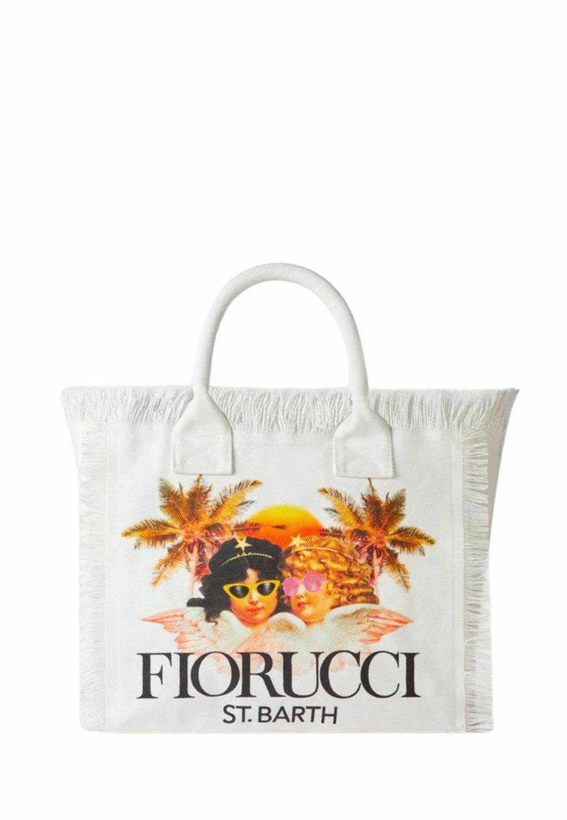 MC2 Saint Barth CON STAMPA ANGELI FIORUCCI - Shopping Bag - bianco