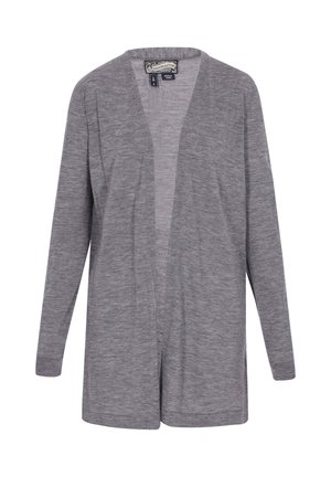 Pelēks, garām piedurknēm kroko ar atvērtu priekšpusi. Izgatavots no mīkstas, vieglas auduma, ar platu tekstūru un bez aizdariem.