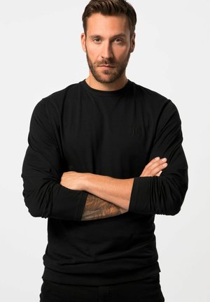 LANGARM BASIC BAUCHFIT RUNDHALS BIS 8 XL - Sweatshirt - black