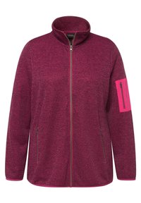 Ulla Popken OPSTAANDE KRAAG RITSZAKKEN - Cardigan - berry