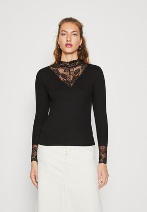 Vero Moda VMELLA HIGH NECK - Top s dlouhým rukávem - black